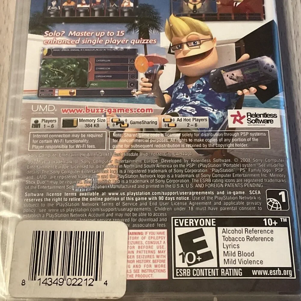 Buzz Master Quiz (Sony PSP, 2008) Trivia Game Sealed
